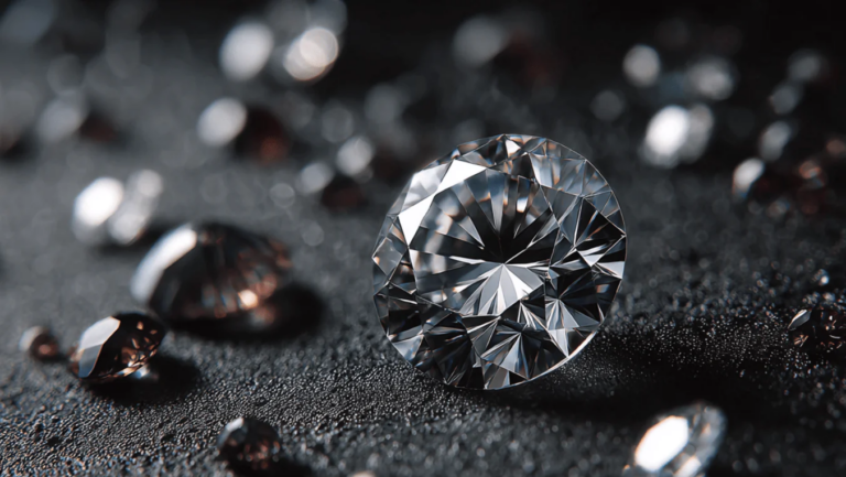 Diamants précieux sur fond sombre pour expertise
