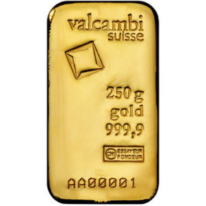 Lingot d'or Valcambi 250 grammes 999.9