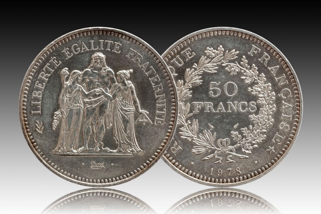 Pièces de monnaie en argent 50 Francs Hercule